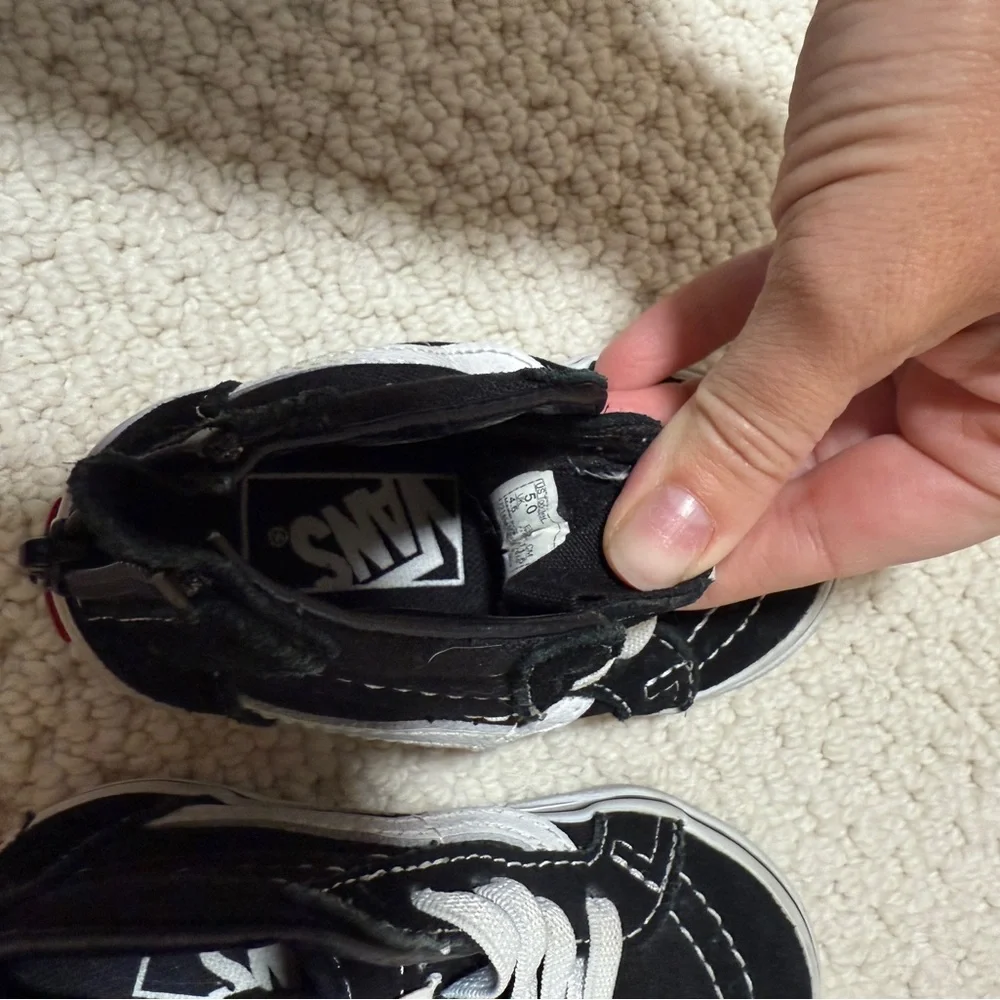 Vans Black and White Toddler High-Top Sneakers